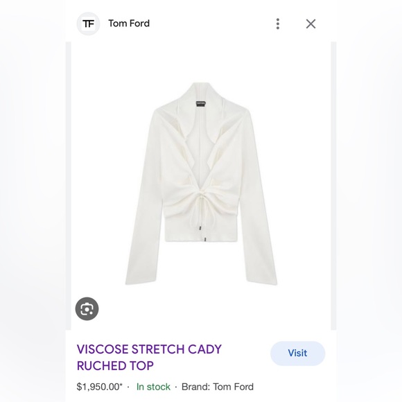 Tom Ford Viscoae Top brand newin White